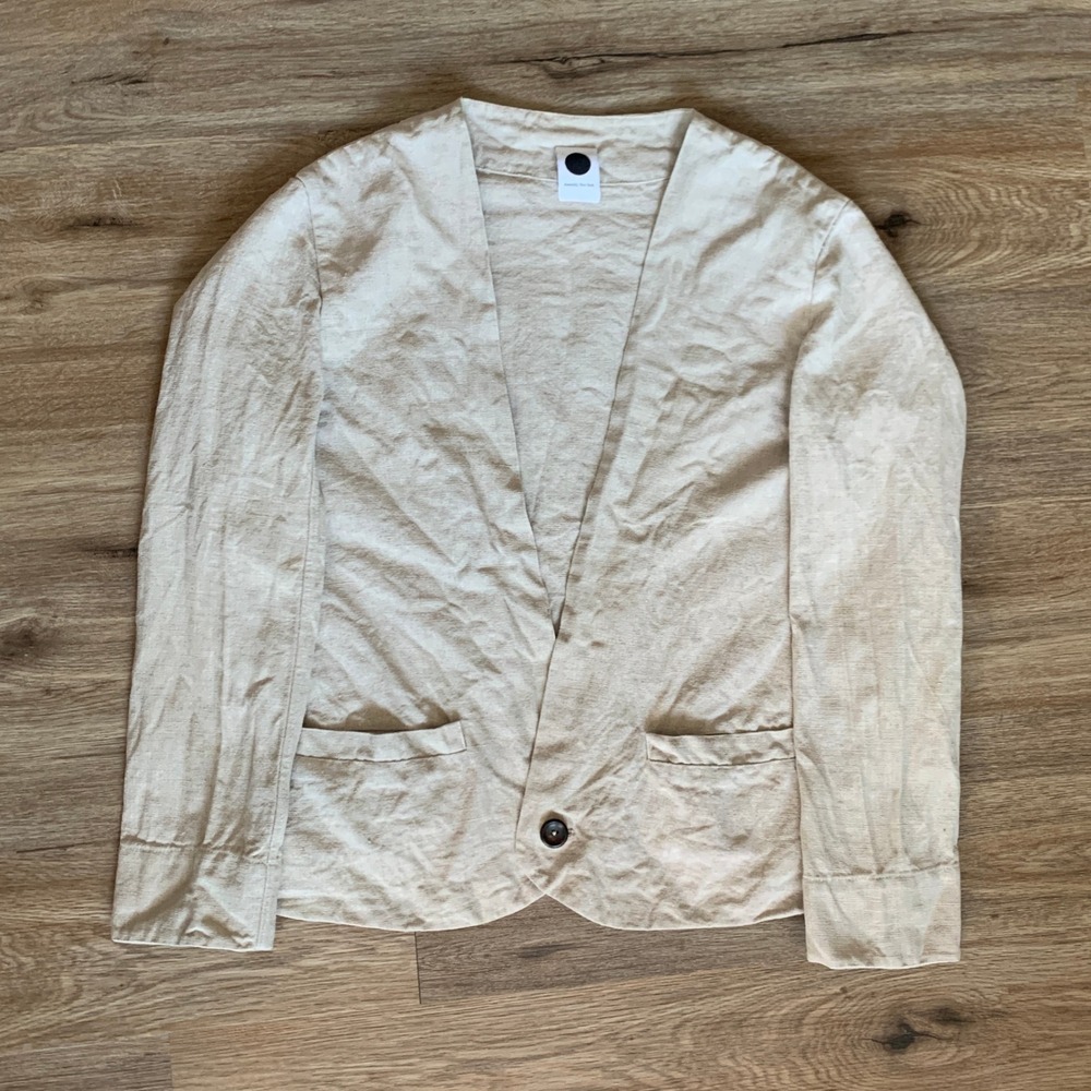 Sample Sale Assembly New York Linen Chore Coat Jacket in Beige- Size Small Women